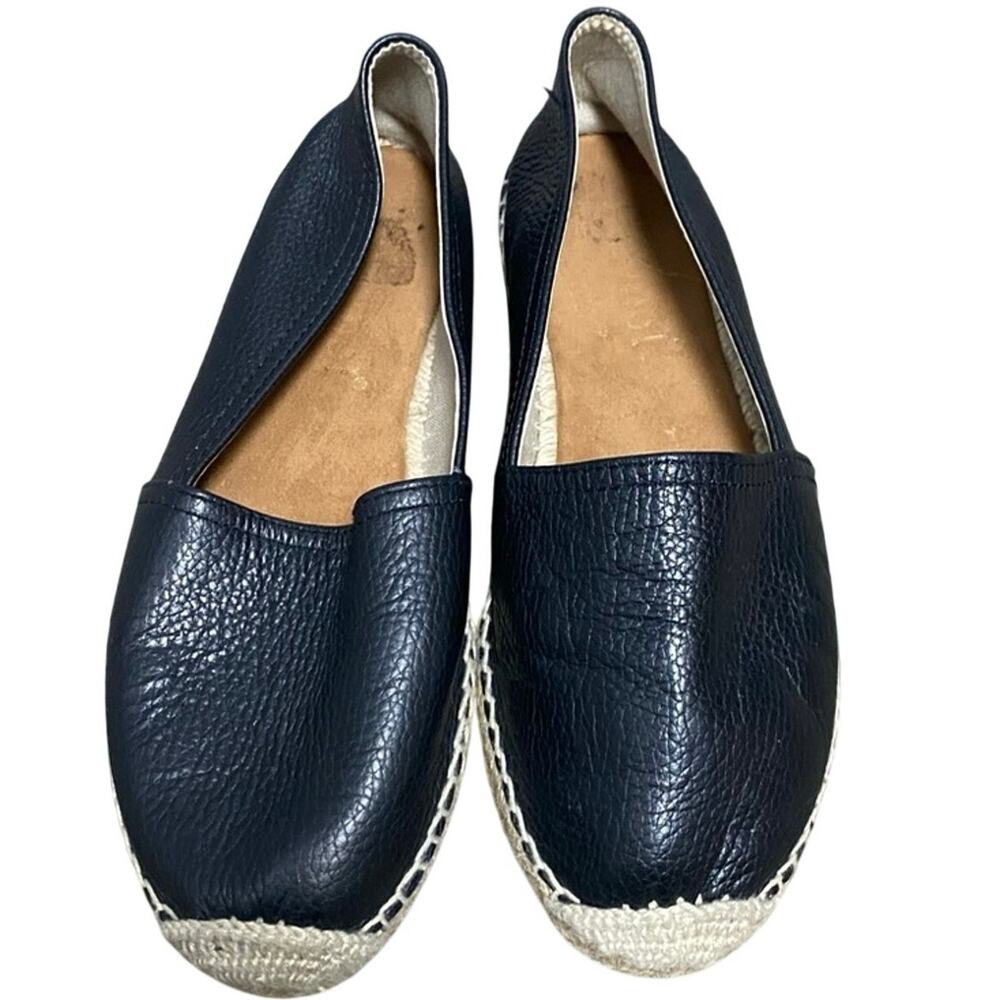 Maypol womens size 9.5 10 Black Leather Espadrilles made in Spain flats loafers